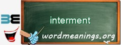 WordMeaning blackboard for interment